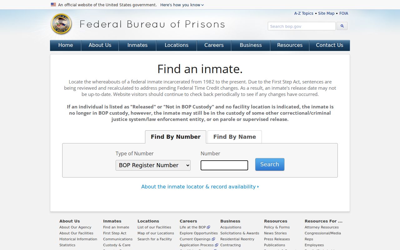 Kailua-Kona criminal history federal BOP inmate locator